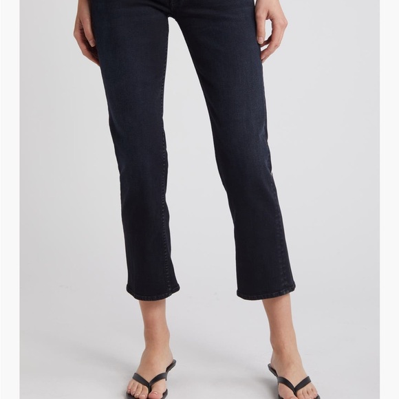MOTHER Ankle Cropped Jeans in Deep Black - Picture 1 of 4